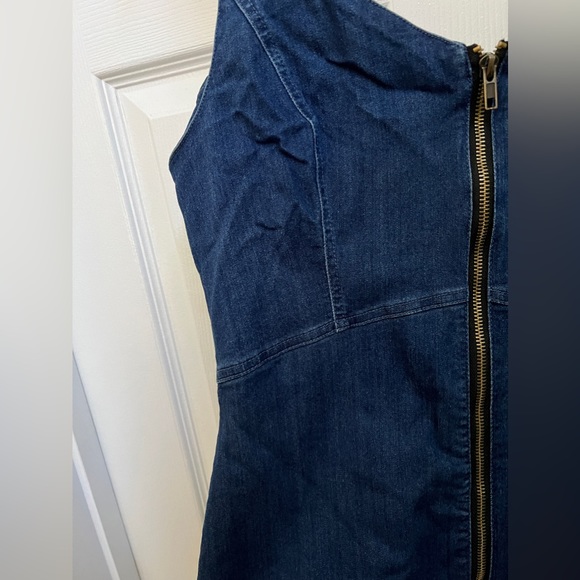 Jean Zip Up Bodycon Dress - Picture 2 of 3